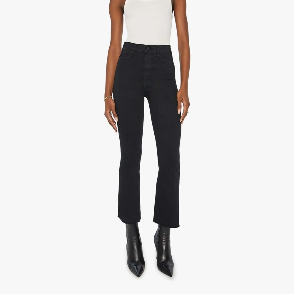 Mother Hustler Ankle Fray Jeans in Not Guilty Size 24 0 00 Black Denim